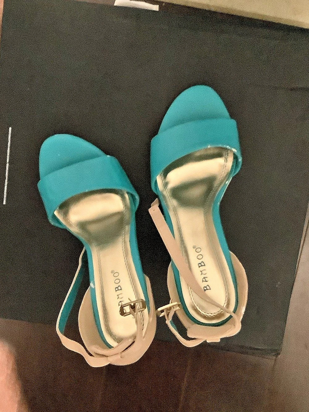 PRADA Turquoise & Beige Wedge Sandals